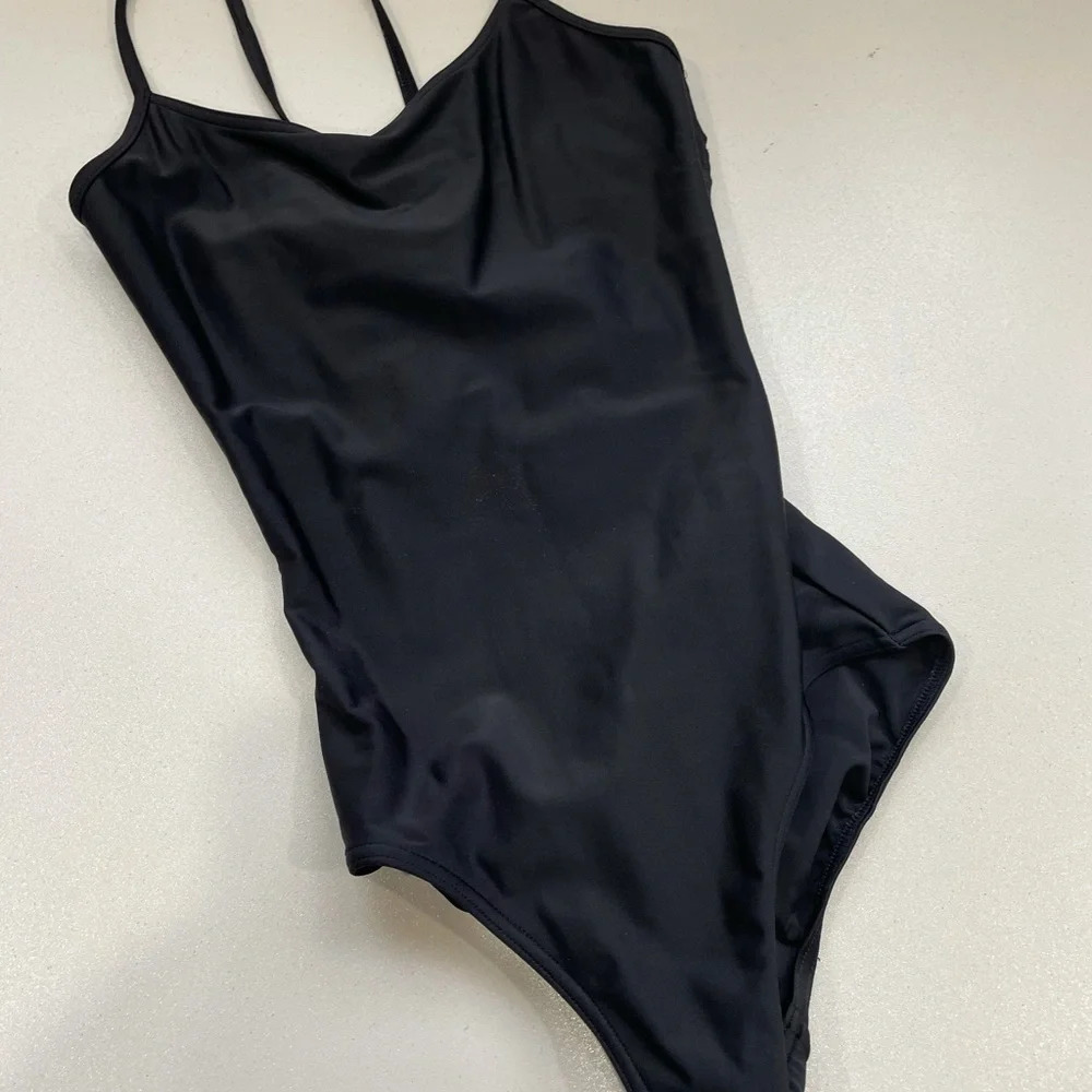 Capezio Black Leotard with Neat Detailing Black XS
